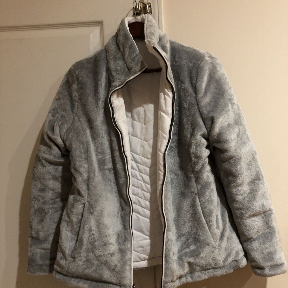 Free Country Faux Fur Lined Reversible Jacket Women’s White/Grey